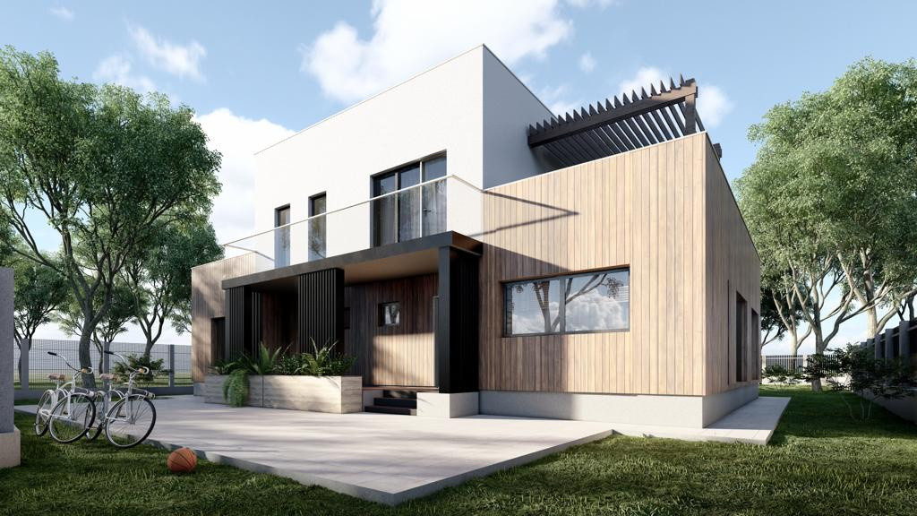 Casă individuală de vânzare în Tunari – curte proprie, terase mari 