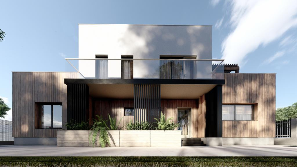 Casă individuală de vânzare în Tunari – curte proprie, terase mari 