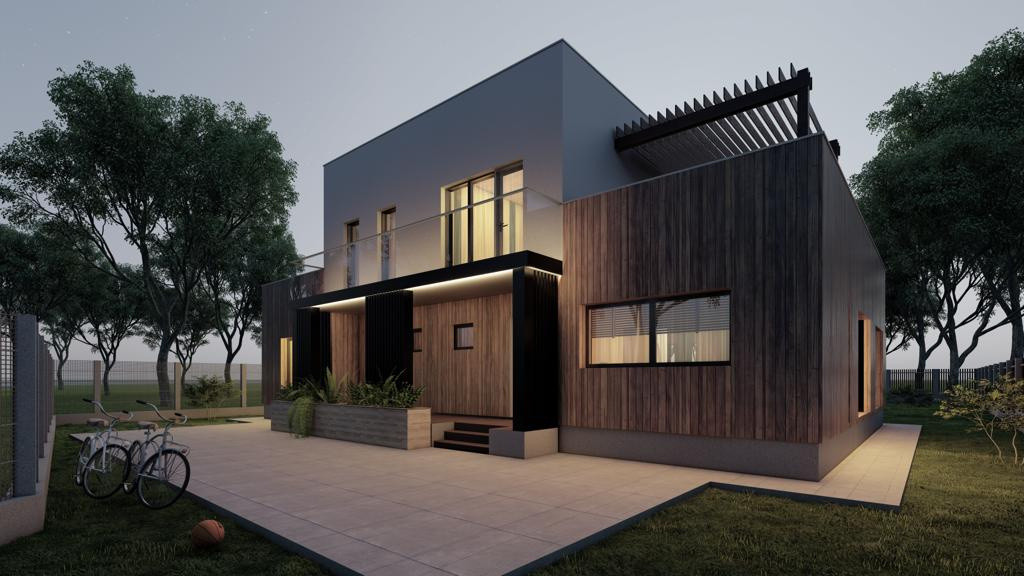 Casă individuală de vânzare în Tunari – curte proprie, terase mari 