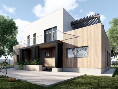 Casă individuală de vânzare în Tunari – curte proprie, terase mari 