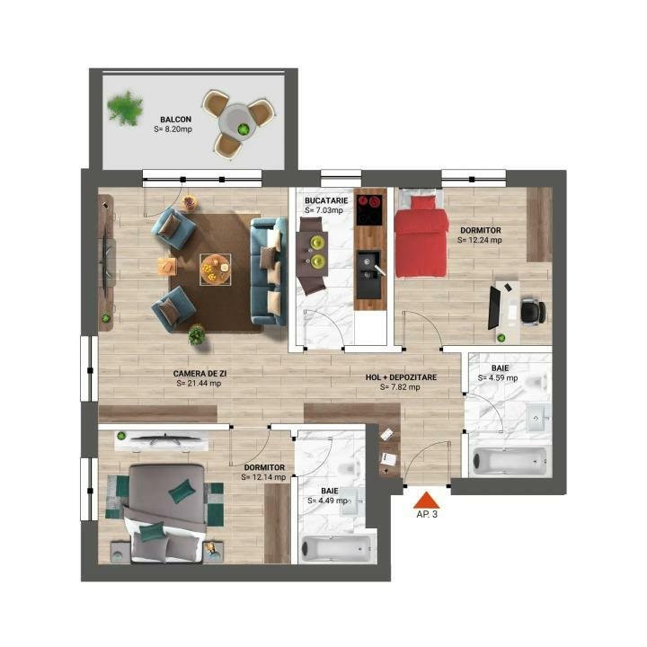 De inchiriat Apartament 3 camere LUX-2 locuri de parcare- GREENFIELD BANEASA