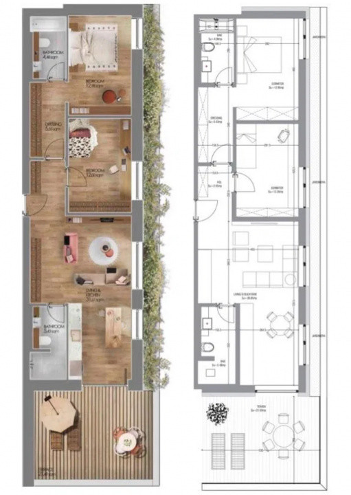 Apartament 3 camere Tunari/Pipera