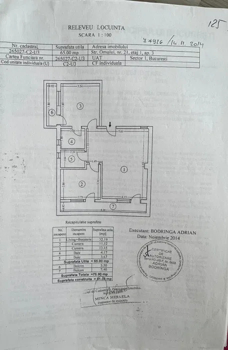 de inchiriat apartament  cu 3 camere  in Damaroaia 