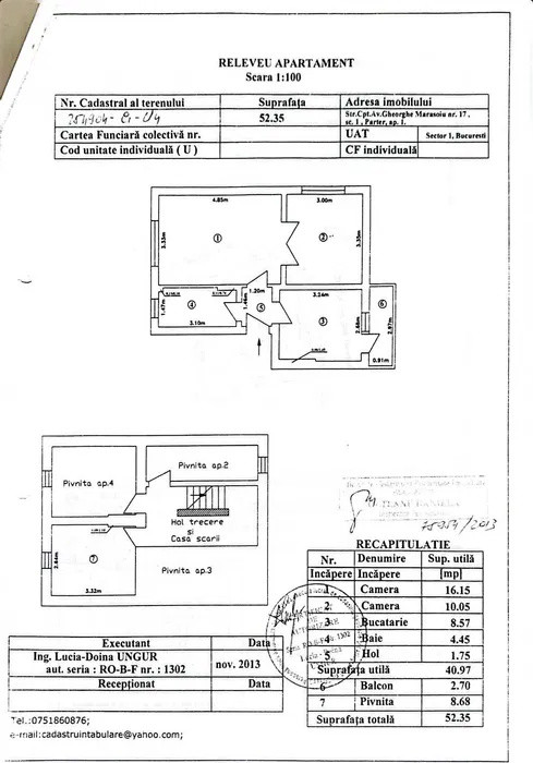 de inchiriat apartament decomandat cu 2 camere  in Dorobanti 