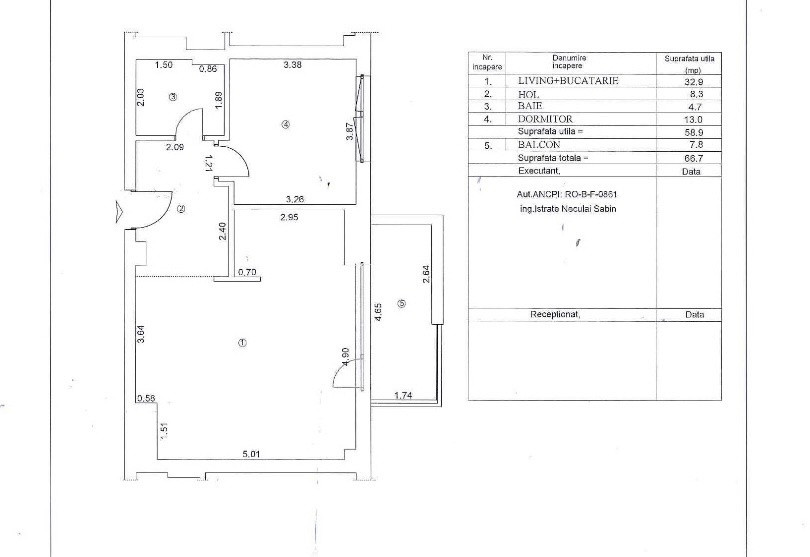 Apartament cu 2 camere de vânzare-Residence 5