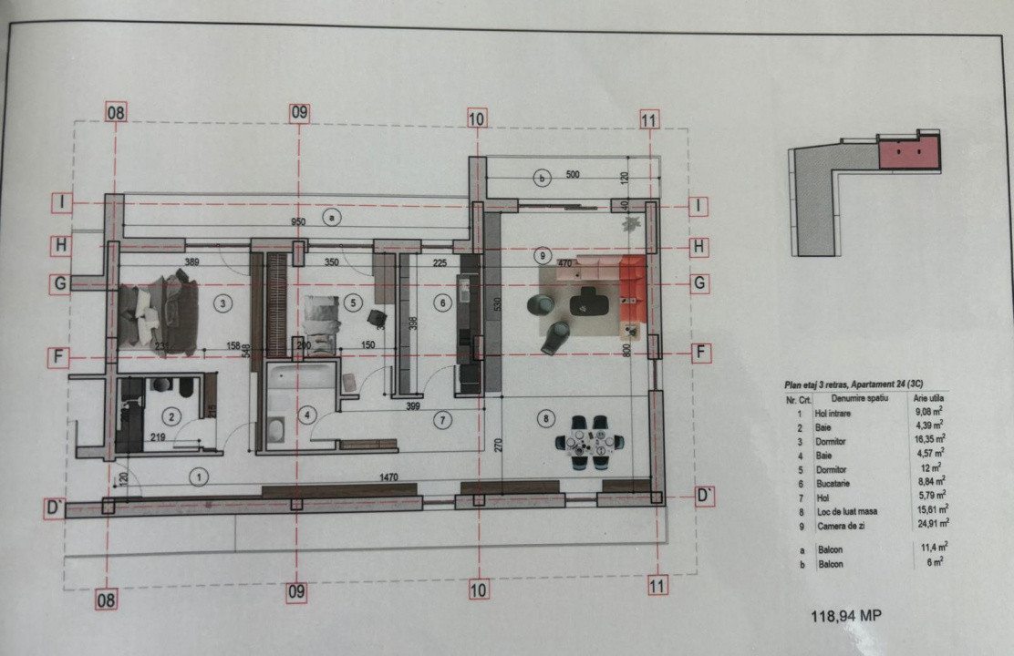 0% Apartament 3 camere, 100 mp, terasa 18 m, bloc nou, zona Nicolae Grigorescu