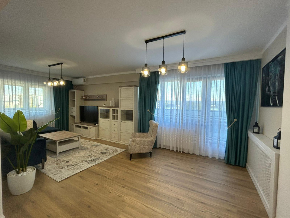 Apartament 3 camere | De inchiriat | Bucurestii Noi | Terasa 50mp | 2 Parcari