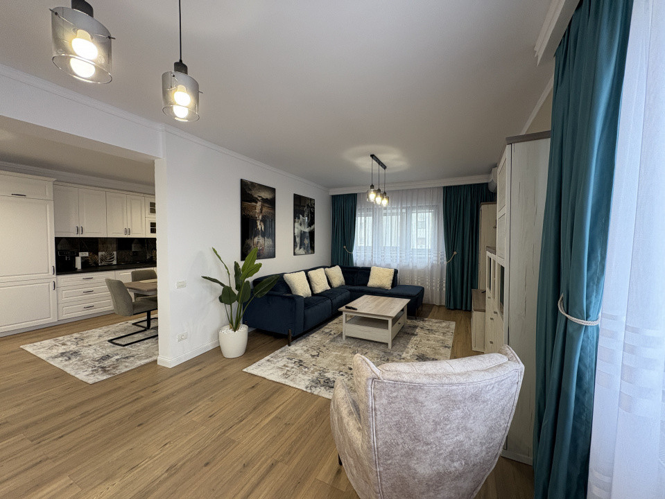 Apartament 3 camere | De inchiriat | Bucurestii Noi | Terasa 50mp | 2 Parcari