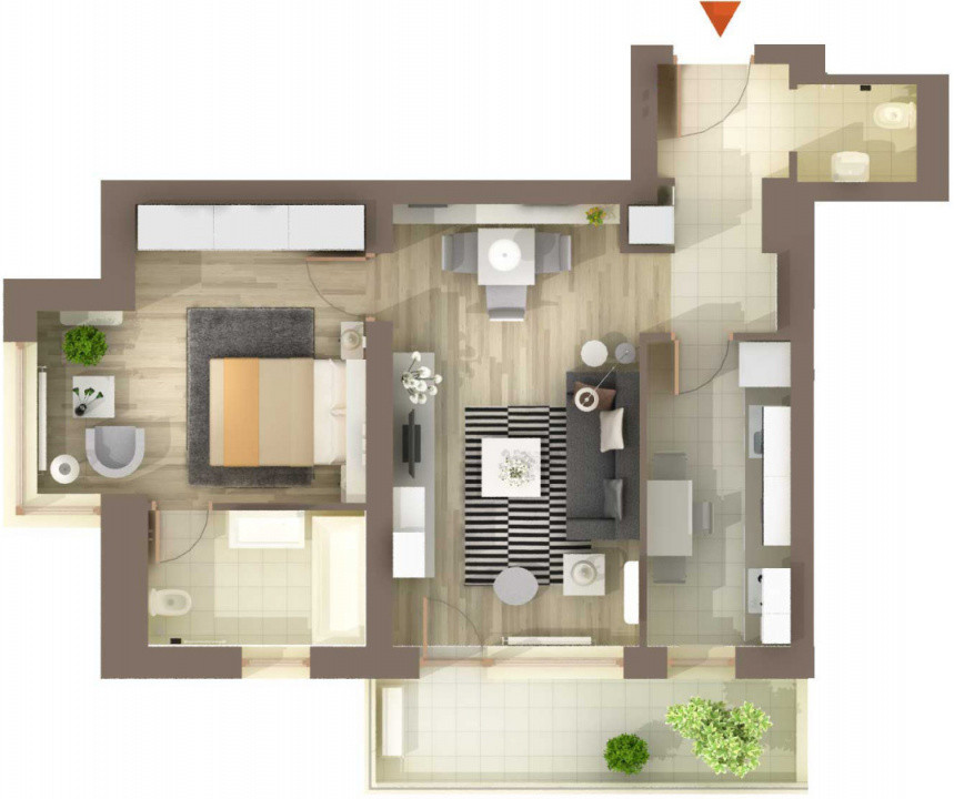 Apartament 2 camere, bucătărie închisă - Băneasa - Privighetorilor Residence 