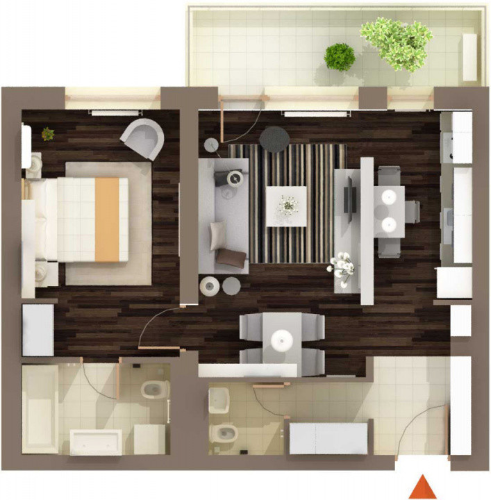 Apartament 2 camere, bucătărie semideschisă - Băneasa - Privighetorilor Residenc