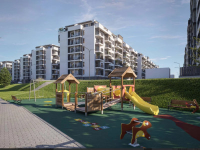 Studio Pipera cu gradina in complex cu promenada