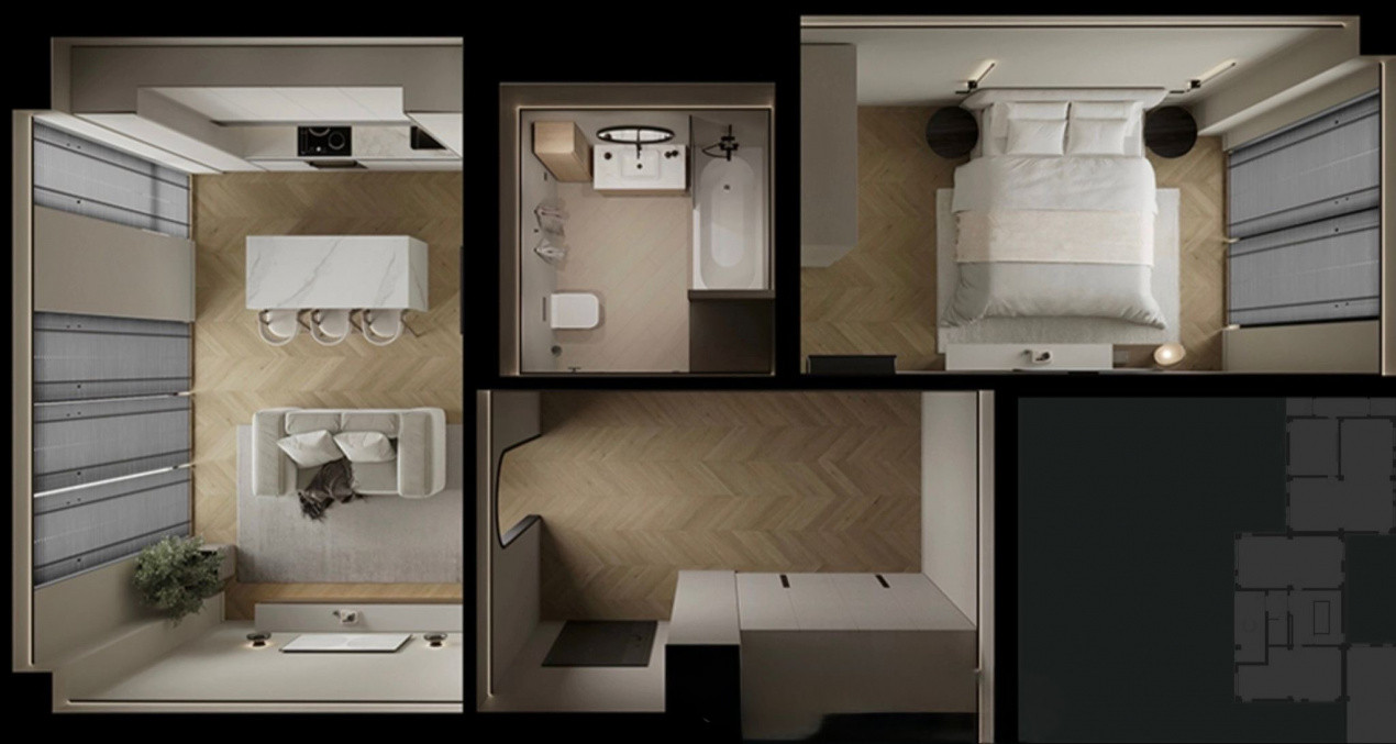 apartament cu 2 camere in complexul Park Line, Pipera