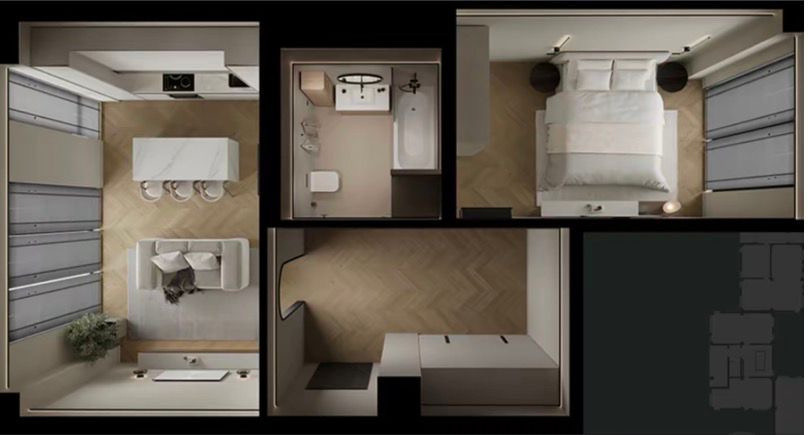 apartament cu 2 camere in complexul Park Line, Pipera