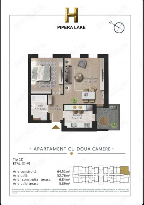 2 camere complex H Pipera Lake