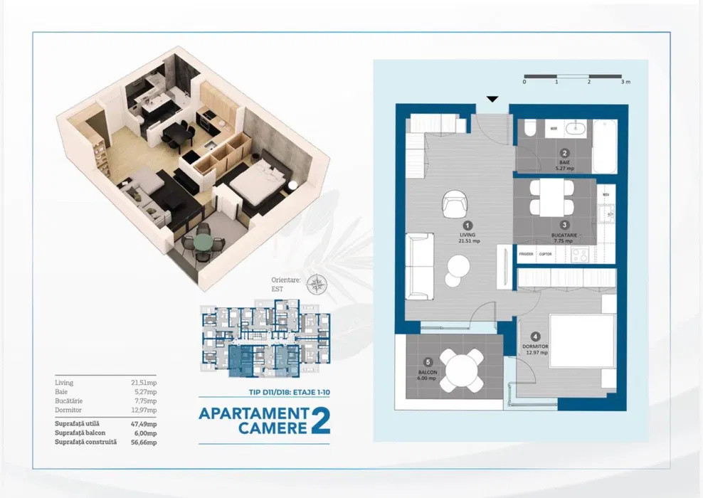Apartament 2 camere Aviatiei 