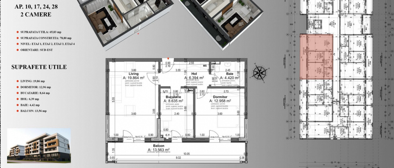 Apartament 2 camere, 63 mp, etaj 1, bloc nou, centrala, parcare, zona Pallady