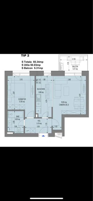 2 camere etaj 1 Nusco Aviatiei