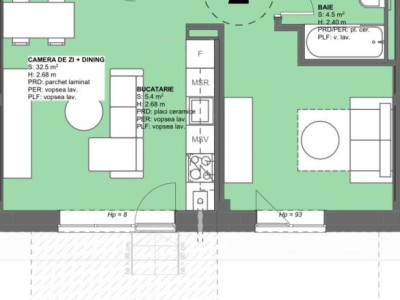 Apartament 2 camere 51,5 mp, gradina, centrala, bloc nou, complex, zona Pipera