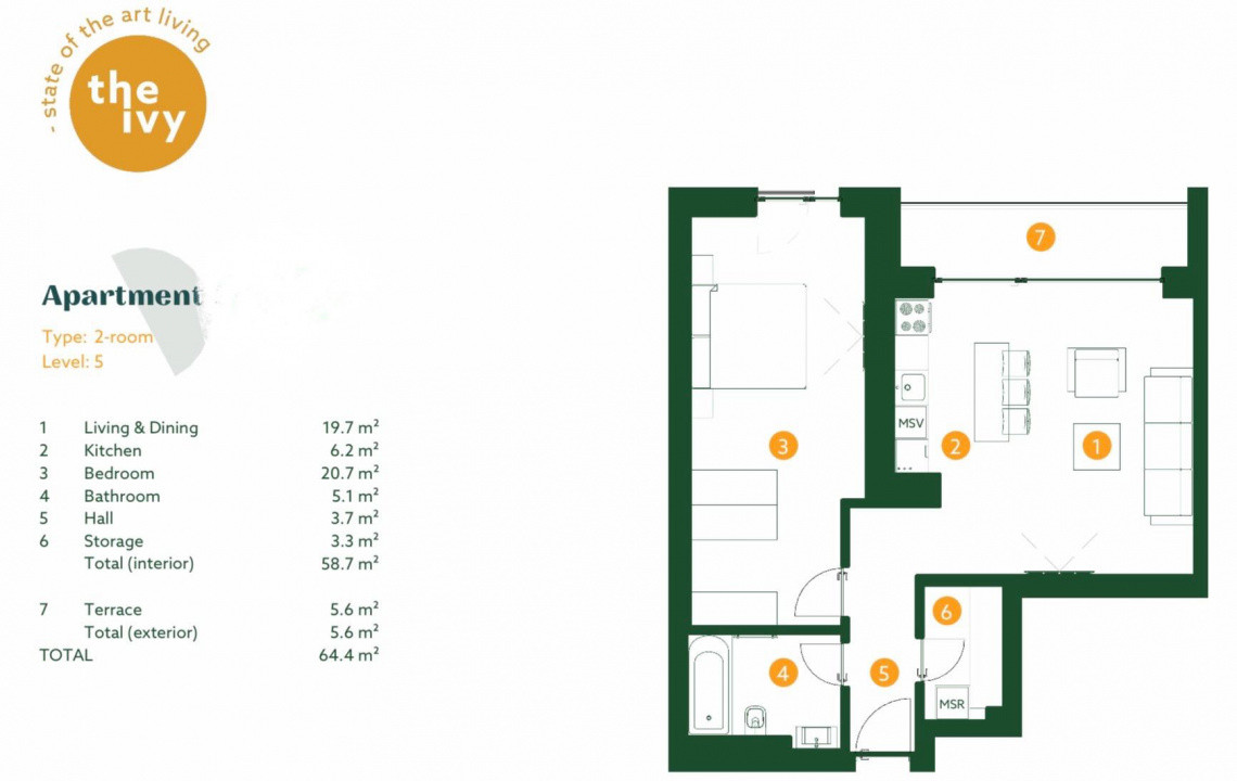 Apartament 2 camere | Baneasa | Jandarmeriei | The Ivy | Investitie