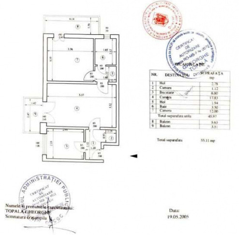 Apartament 2 camere, 55 mp, mobilat, utilat, etaj 3, metrou Titan