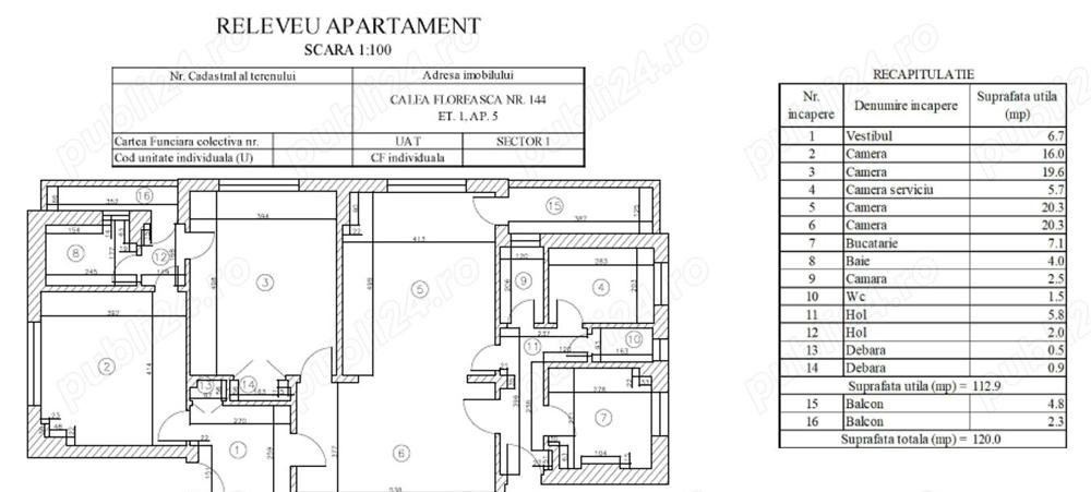 Apartament 4 Camere Floreasca - 120 MP -Ideal Birou 