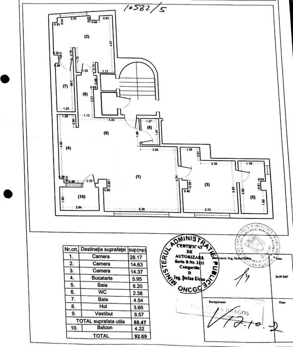 Apartament 3 camere nemobilat