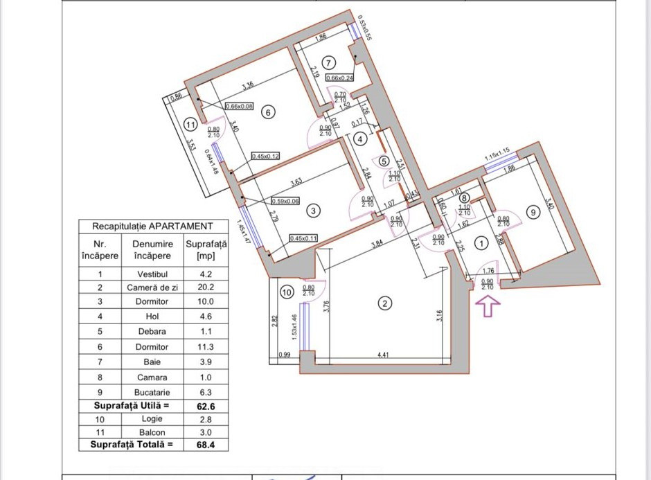 Tineretului / 3 Camere / Balcon / Bloc Reabilitat