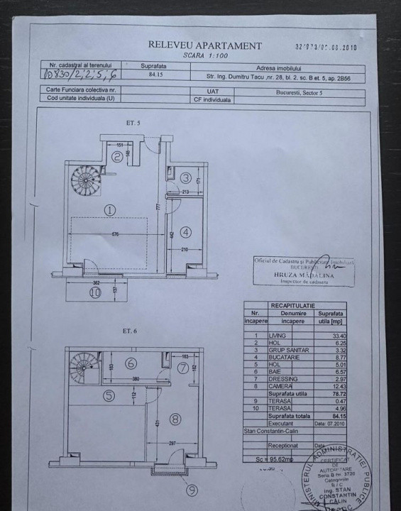Apartament 2 camere - tip duplex, etajele 5 si 6, (84mp) - zona - Parcul Carol